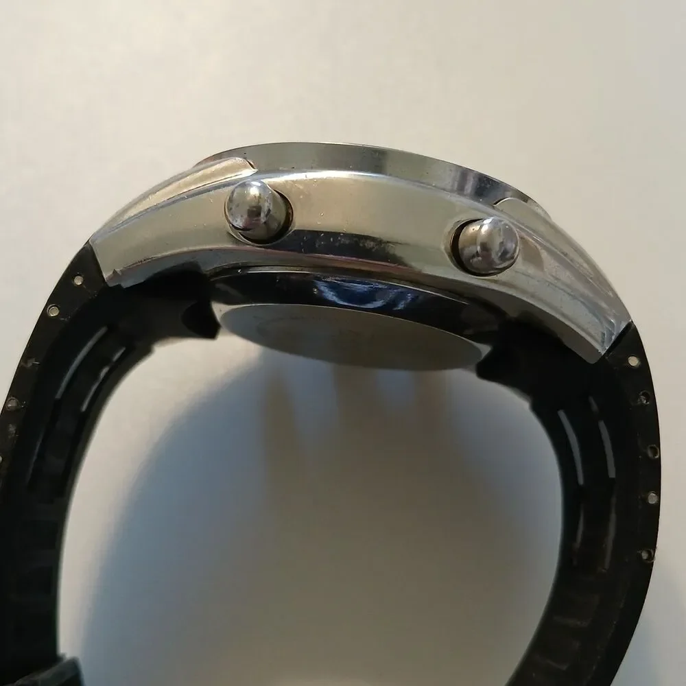 Parts/Repair Mossimo Men's Black Silver Ana-Digi Watch MM91289